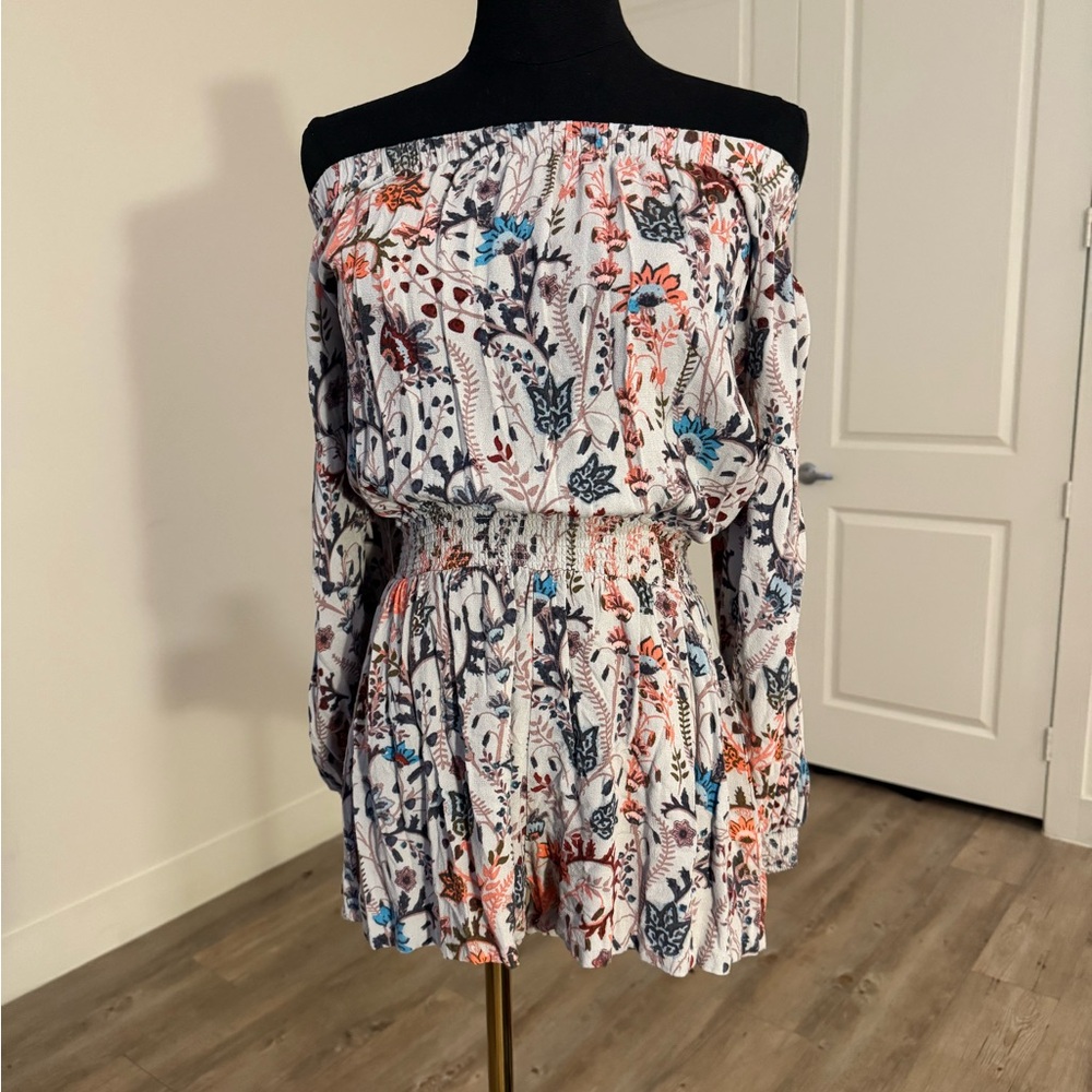 Free People Floral Off-Shoulder Jumpsuit - Multicolor